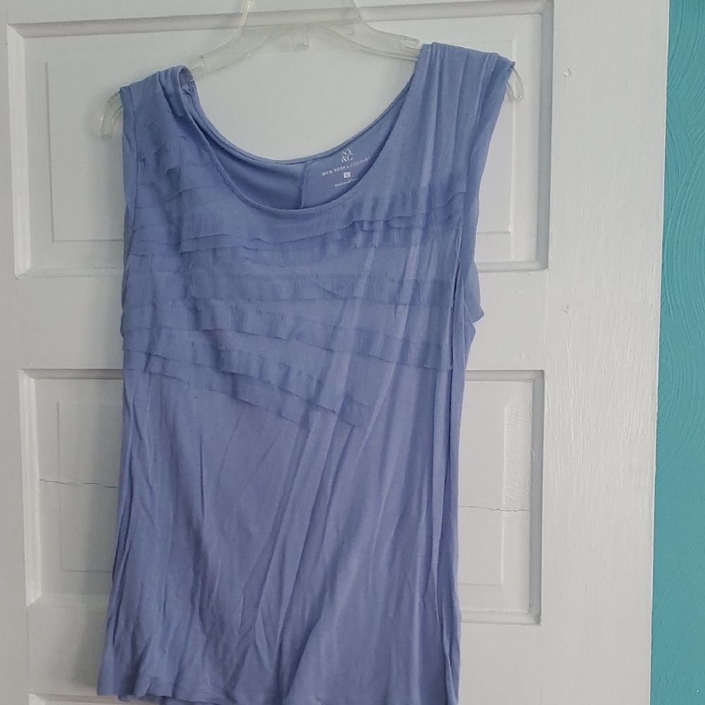 New York & Company Light Blue Tank Top
